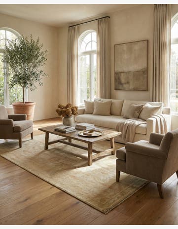 5' x 7' 5 Hand Knotted Oushak Wool Rug