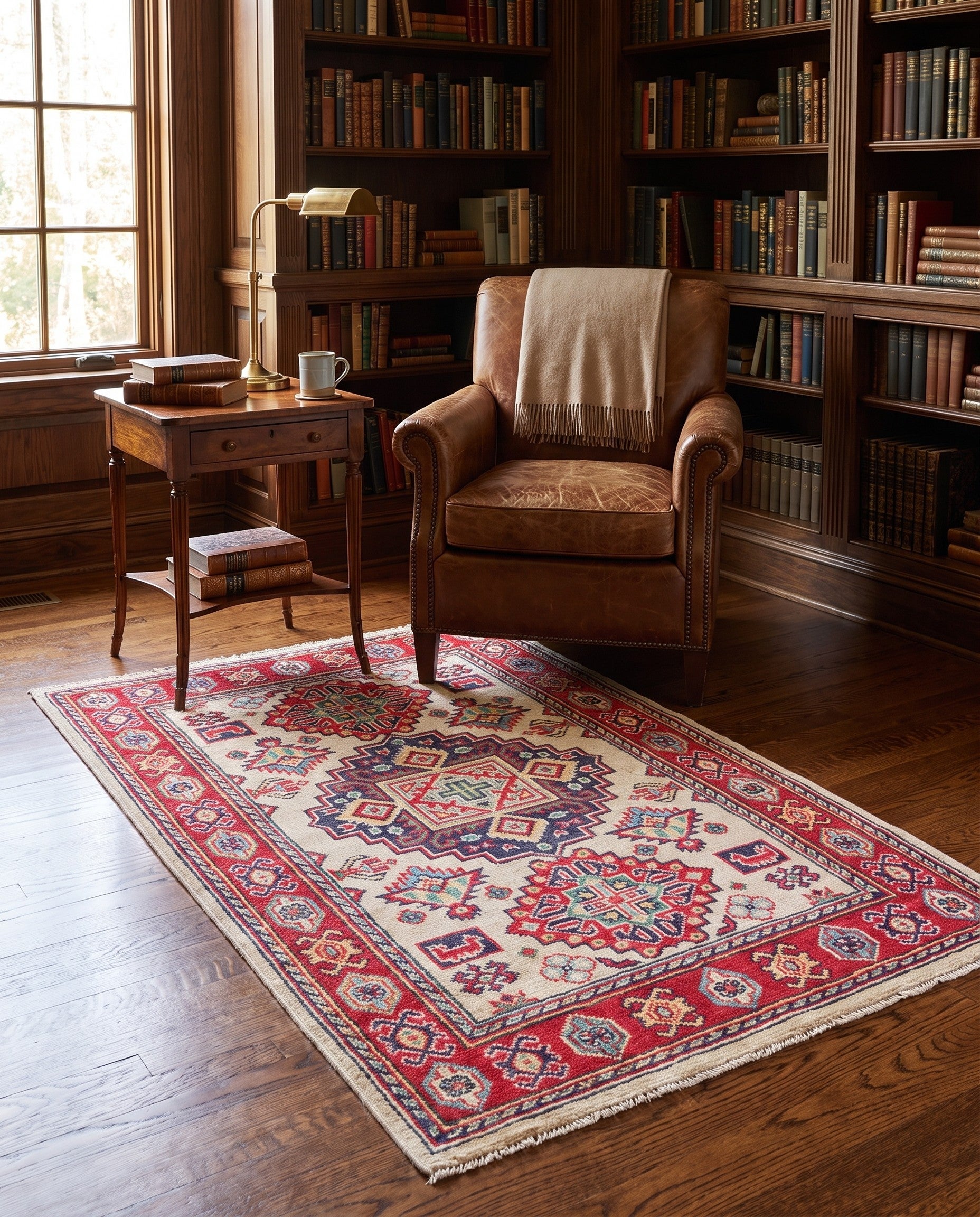 2' 7 x 4' Hand Knotted Kazak Rug