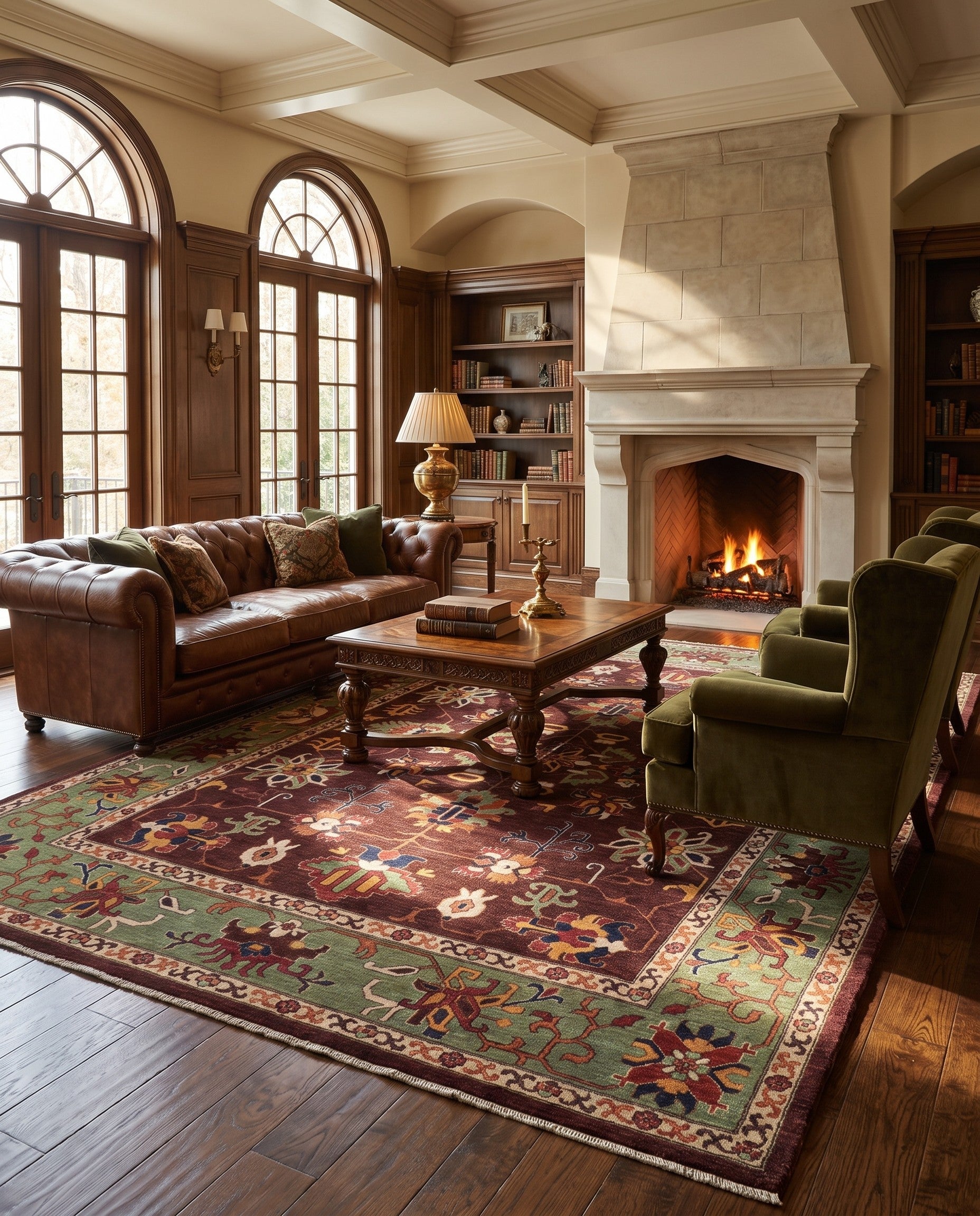 8' x 10' 2 Hand Knotted Heriz Rug