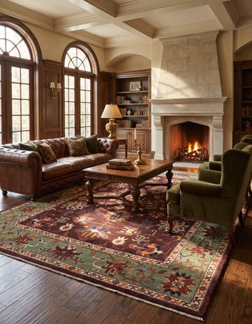 8' x 10' 2 Hand Knotted Heriz Rug