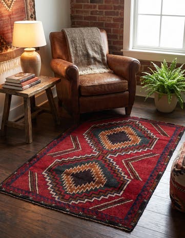 3' x 4' 5 Hand Knotted Balouch Persian Wool Rug