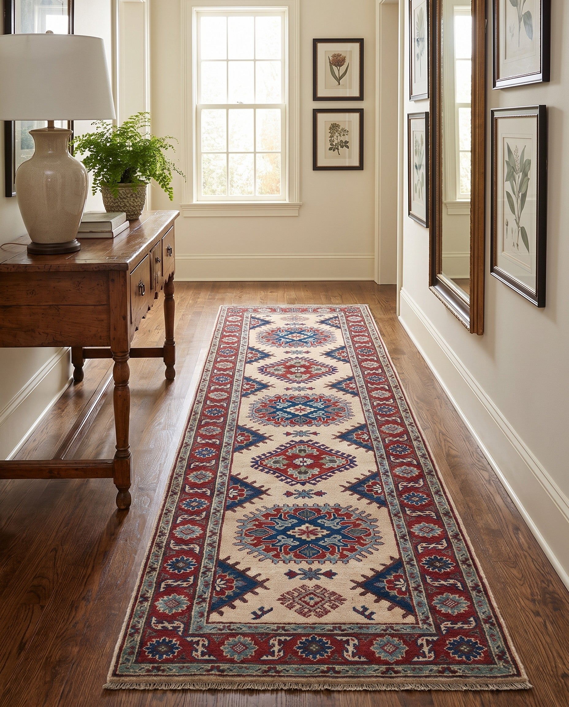 2' 9 x 9' 9 Hand Knotted Kazak Runner Rug