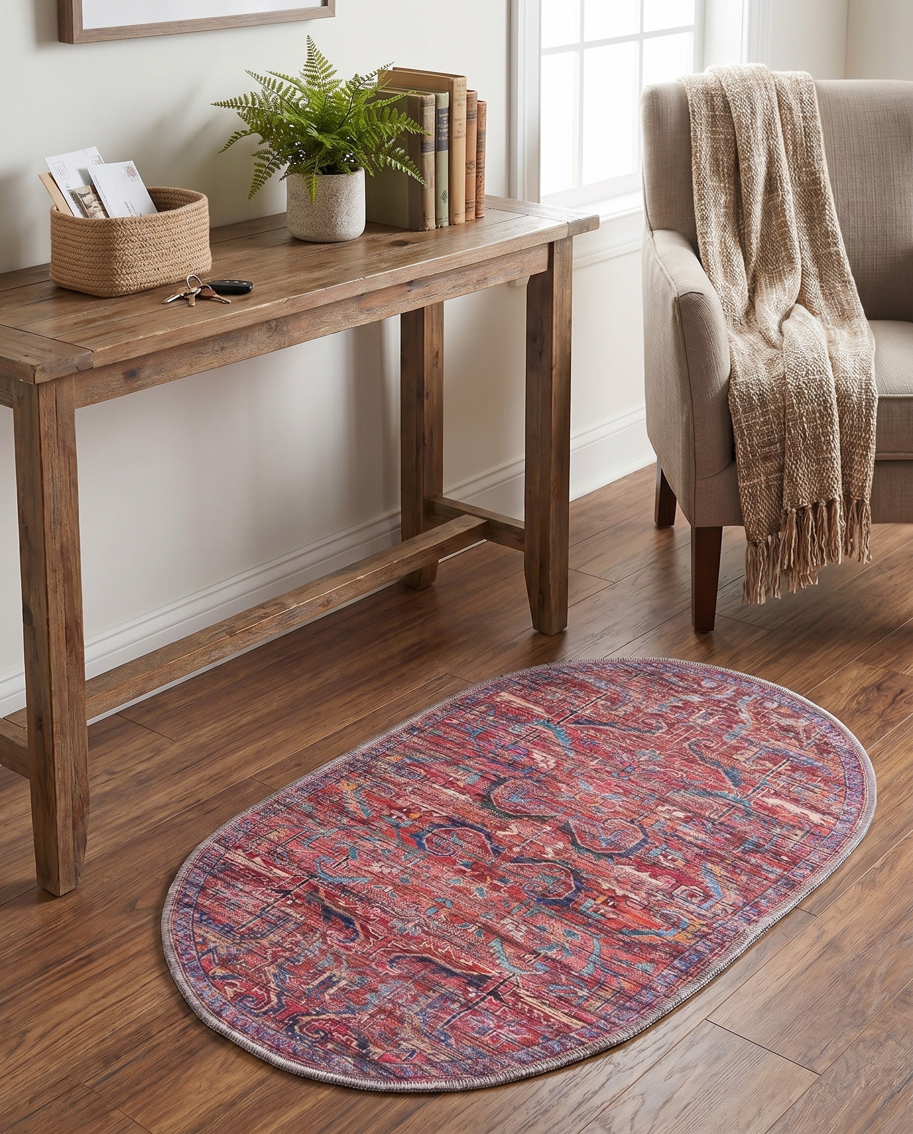 2' x 3' Washable Maahru Oval Rug