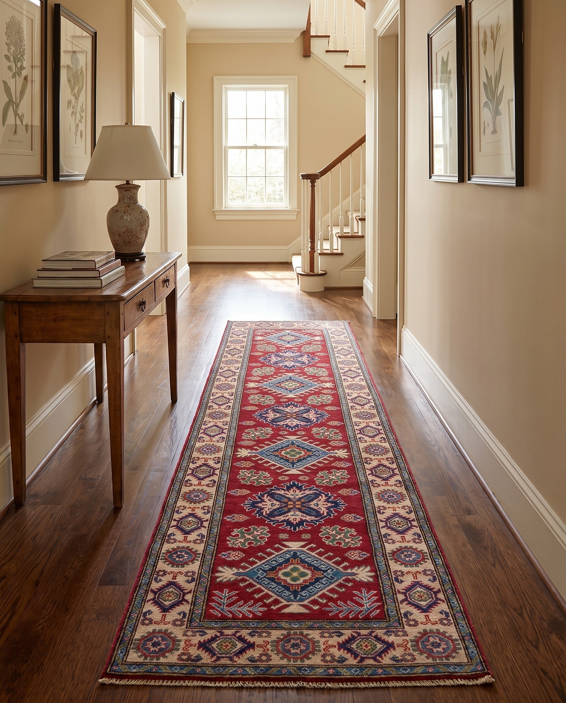 2' 9 x 9' 9 Hand Knotted Kazak Runner Rug