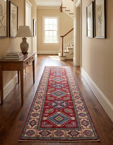 2' 9 x 9' 9 Hand Knotted Kazak Runner Rug