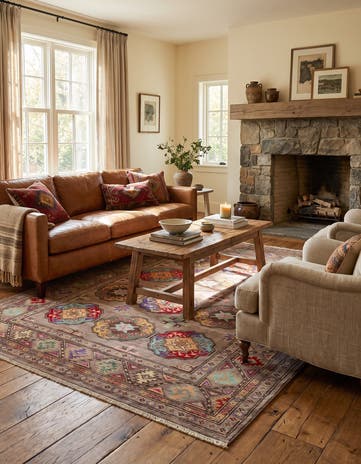 5' x 6' 6 Hand Knotted Kazak Rug