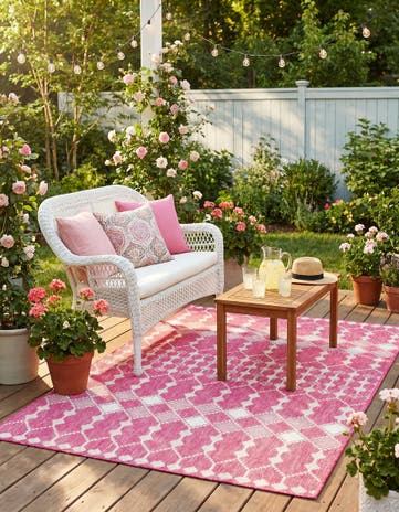 4' x 6' Easy-Clean Lattice Indoor / Outdoor Rug