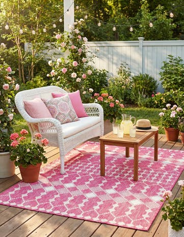4' x 6' Easy-Clean Lattice Indoor / Outdoor Rug
