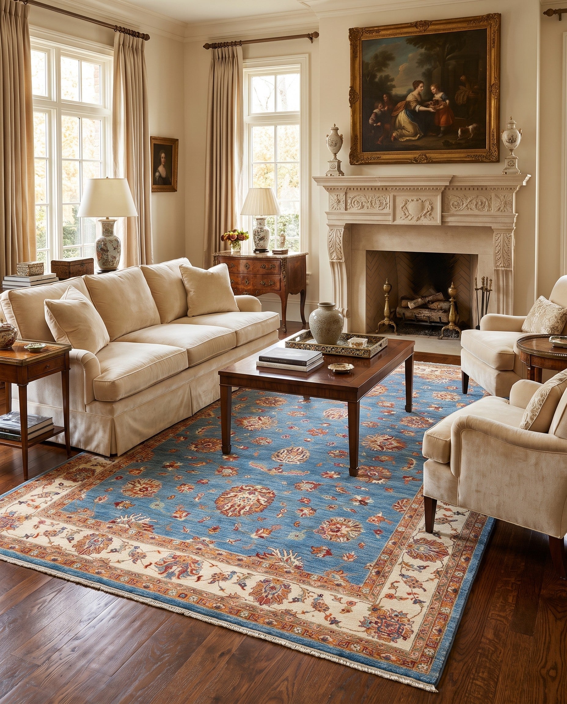 6' 7 x 9' 9 Hand Knotted Ziegler Rug