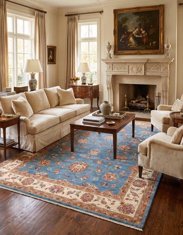 6' 7 x 9' 9 Hand Knotted Ziegler Rug