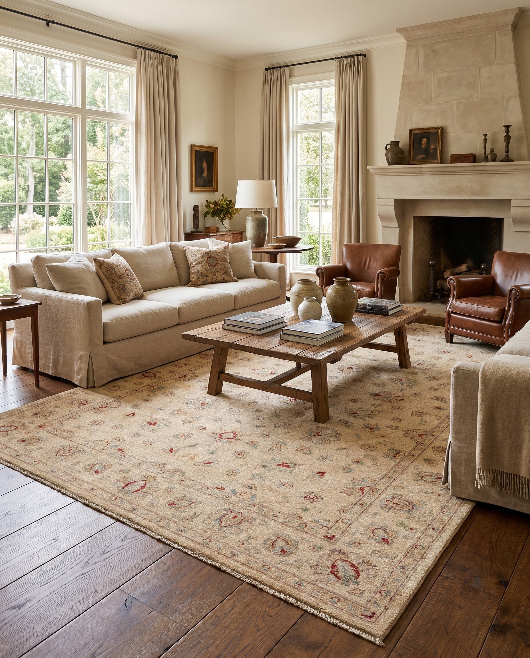 6' 7 x 9' 9 Hand Knotted Ziegler Rug