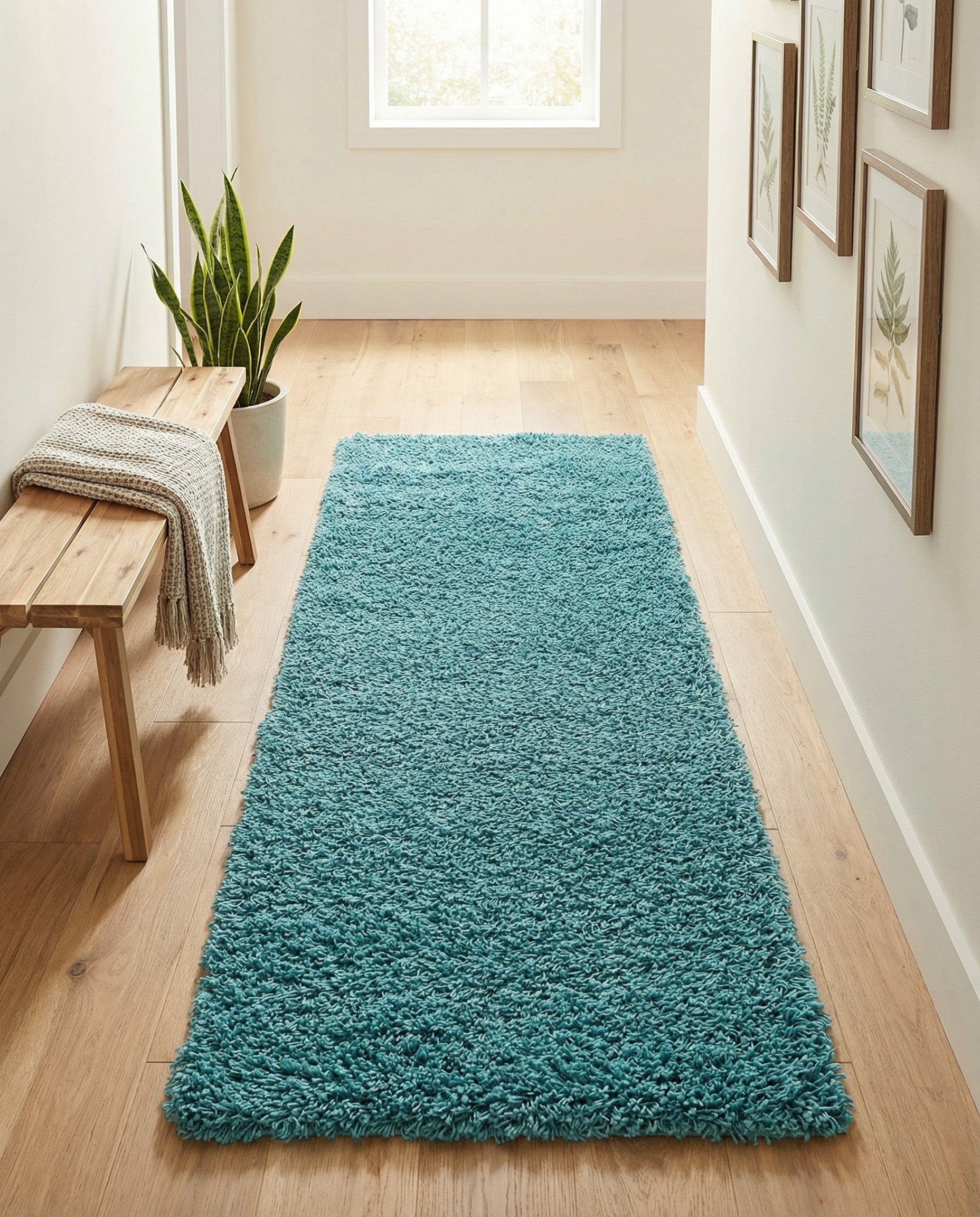 2' x 6' Solid Shag Runner Rug