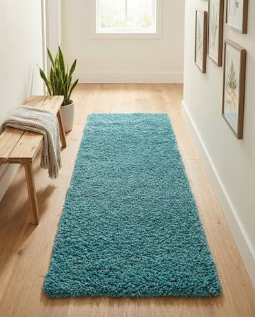  2' x 6' Solid Shag Runner Rug