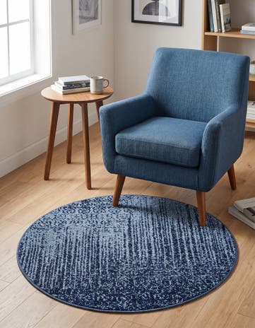 Blue Angelica Round Rug