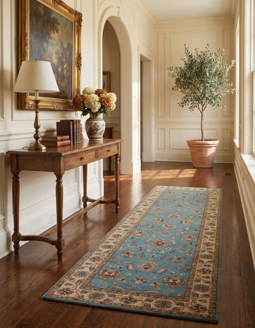 2' 9 x 8' 7 Hand Knotted Pershawar Ziegler Runner Rug