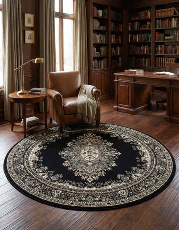 Black Amaya Round Rug