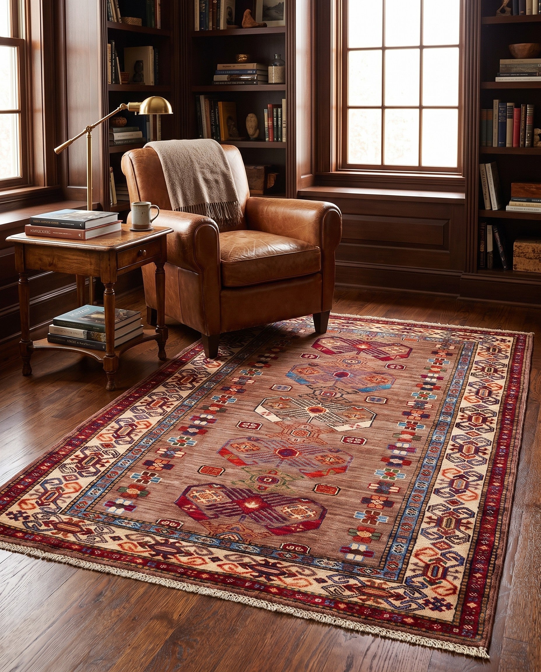 3' 5 x 4' 11 Hand Knotted Kazak Rug