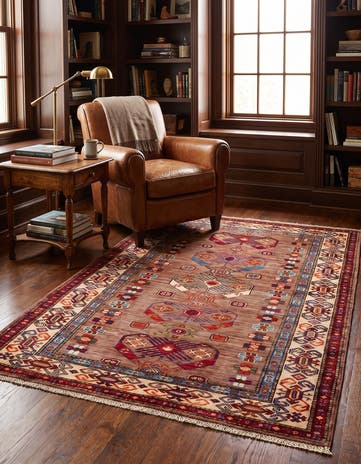3' 5 x 4' 11 Hand Knotted Kazak Rug
