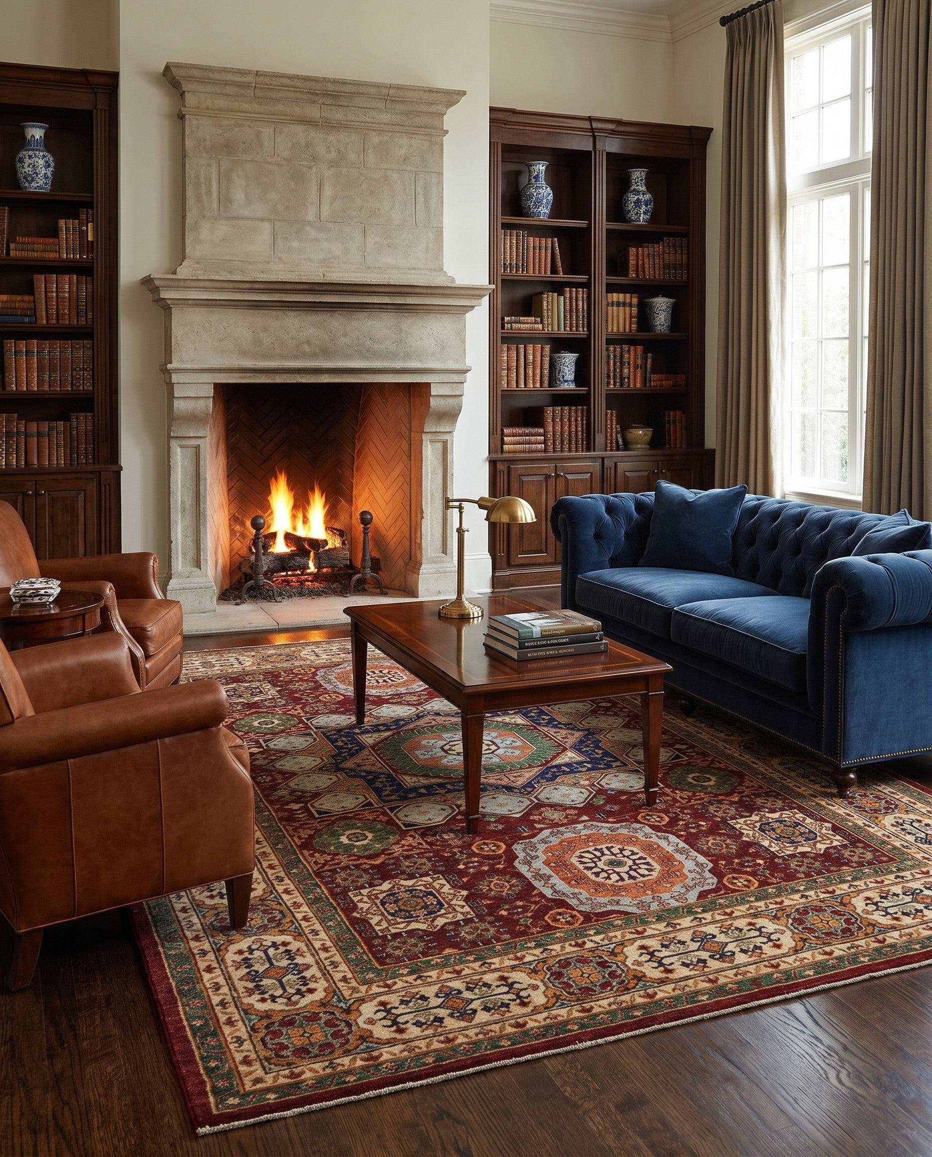 6' 8 x 9' 8 Hand Knotted Mamluk Ziegler Rug