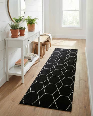  2' x 6' Lattice Frieze Runner Rug