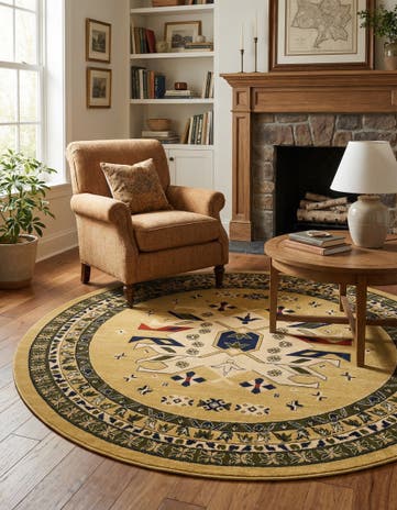 7' 10 x 7' 10 Heris Round Rug