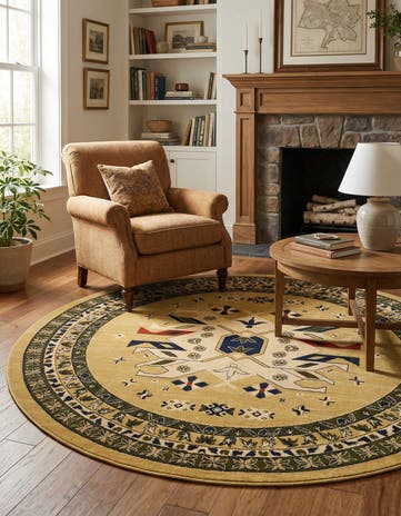 7' 10 x 7' 10 Heris Round Rug