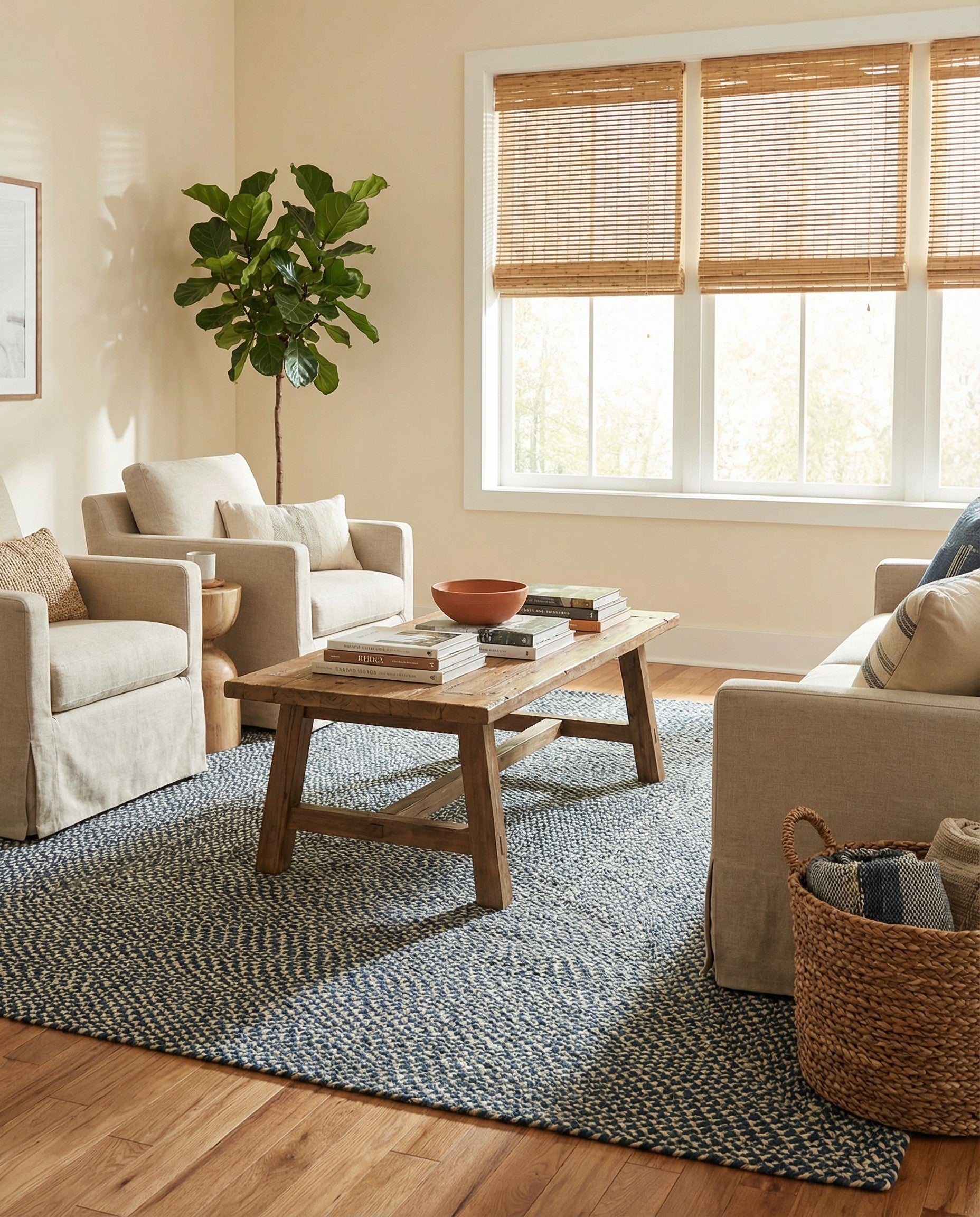 7' 10 x 7' 10  Hand Tweed Braided Jute Square Rug