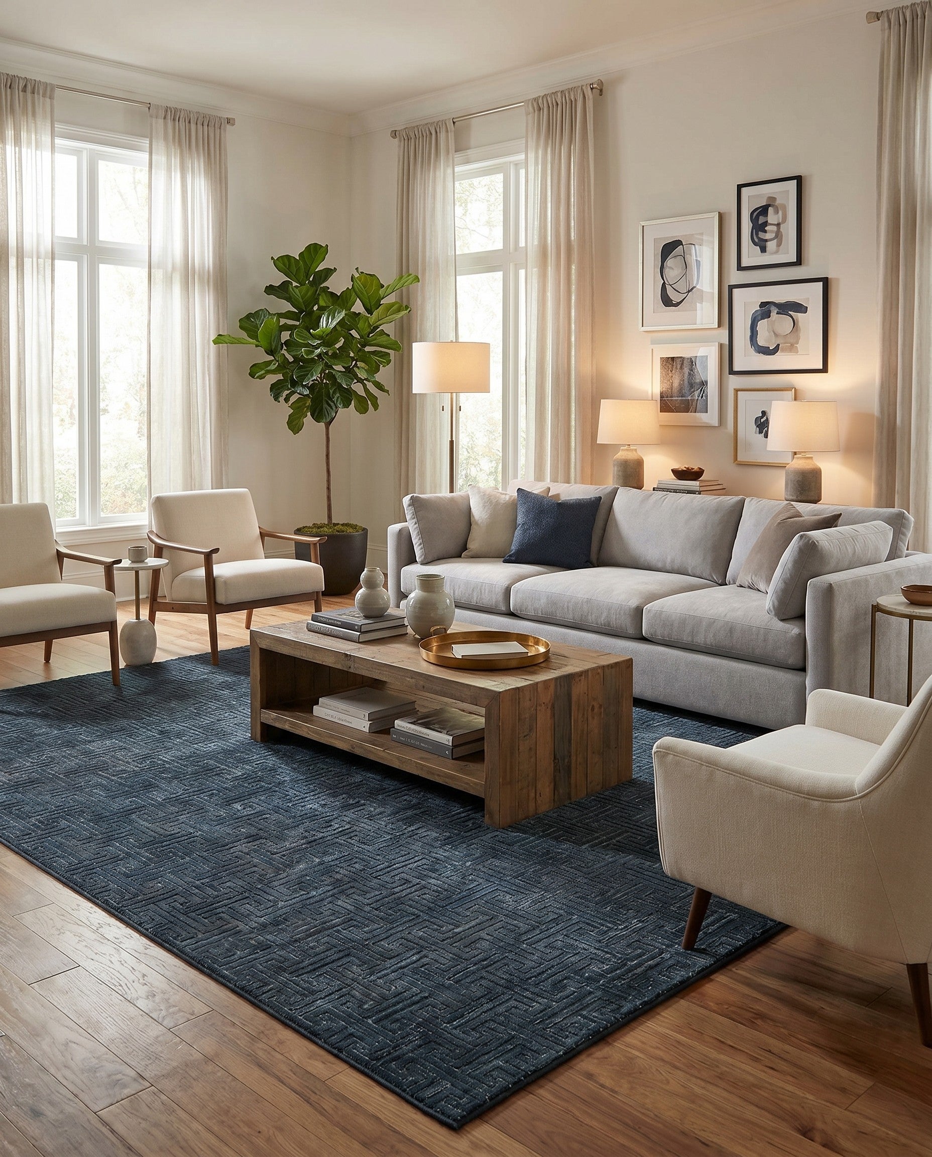 Navy Blue Uptown Park Avenue Rug