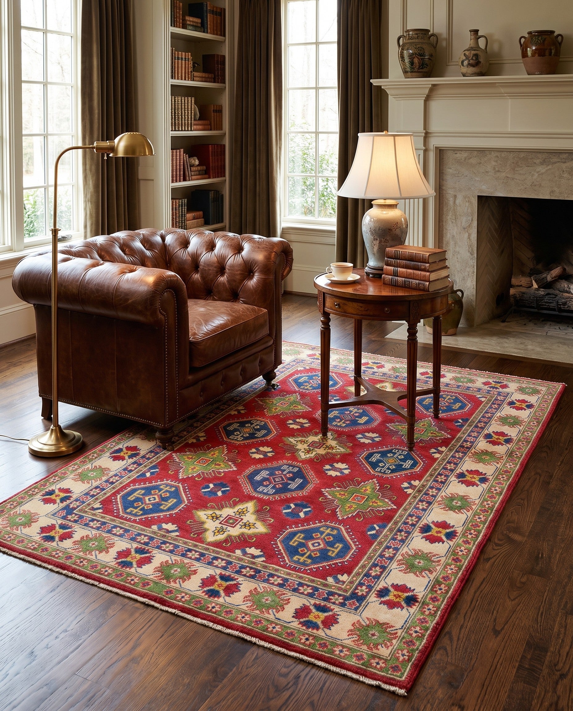 5' 1 x 6' 11 Hand Knotted Kazak Rug