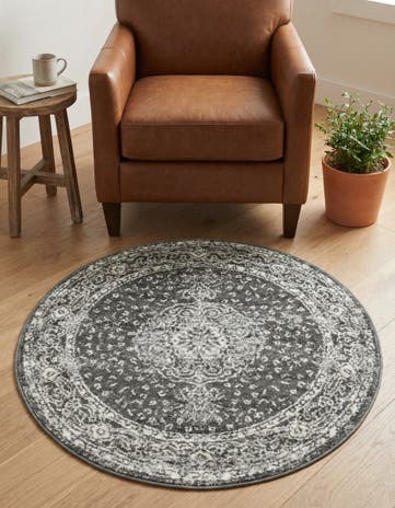 Dark Gray Dover Round Rug