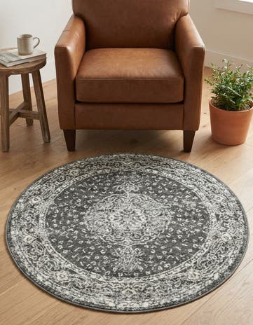 Dark Gray Dover Round Rug