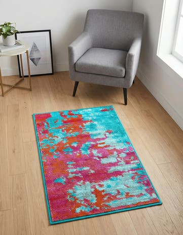 Turquoise Azalea Rug