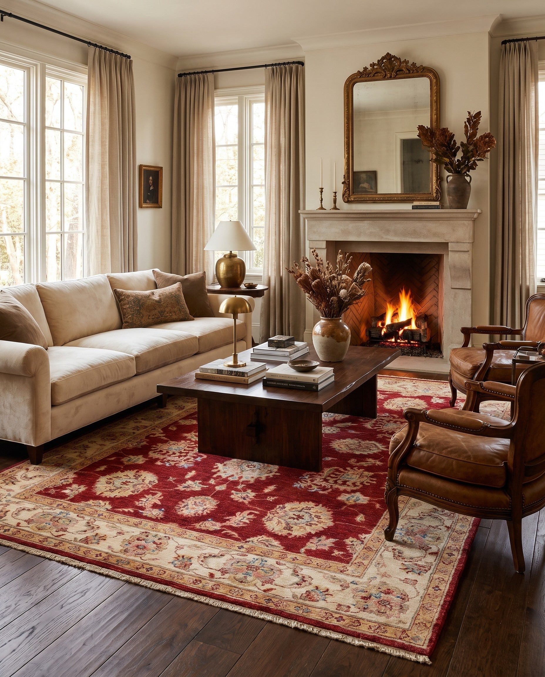 5' x 6' 11 Hand Knotted Ziegler Rug