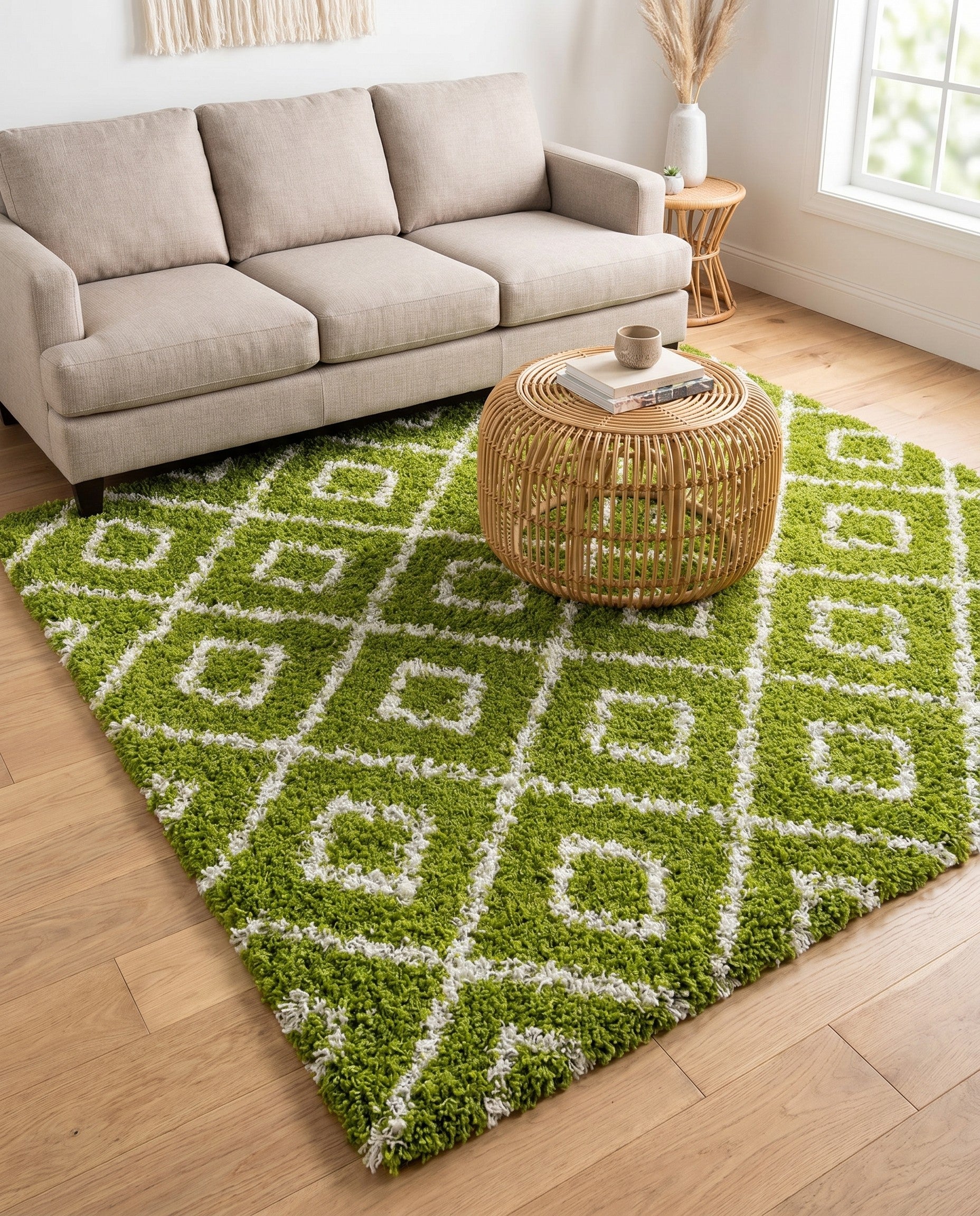 6' x 6' Lattice Shag Square Rug