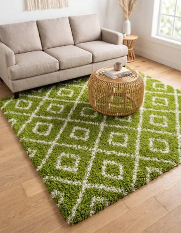 6' x 6' Lattice Shag Square Rug
