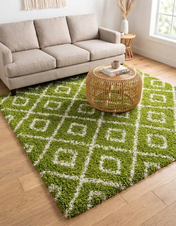 6' x 6' Lattice Shag Square Rug