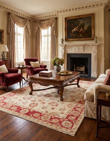 5' 1 x 6' 7 Hand Knotted Ziegler Rug