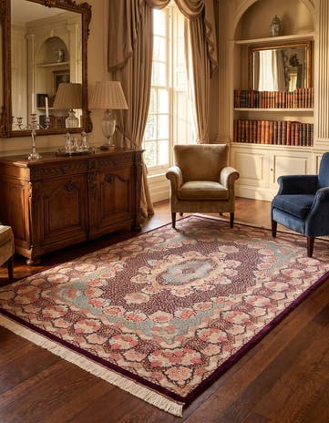 4' 5 x 6' 2 Ghom Silk Rug