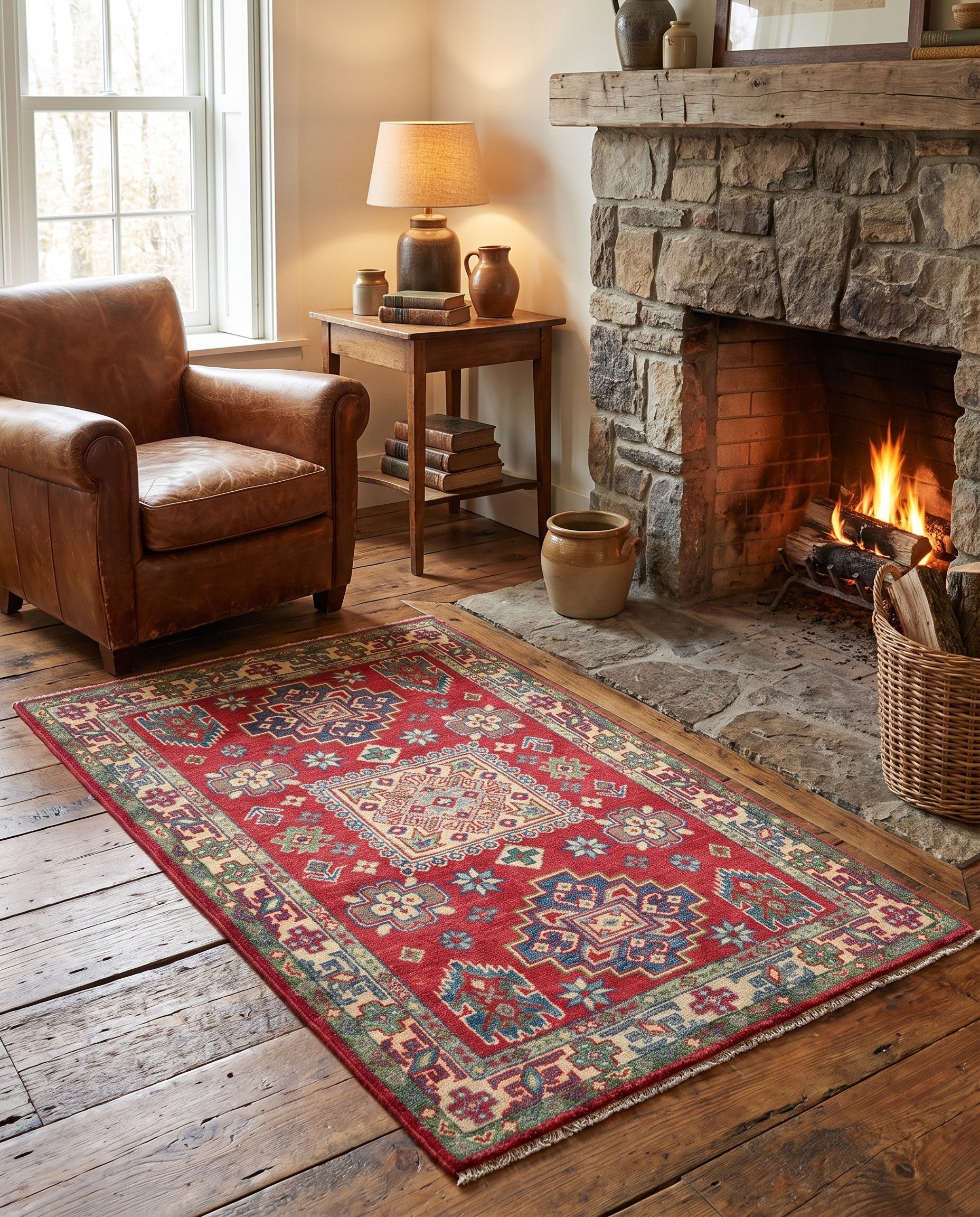 2' 8 x 4' 4 Hand Knotted Kazak Rug