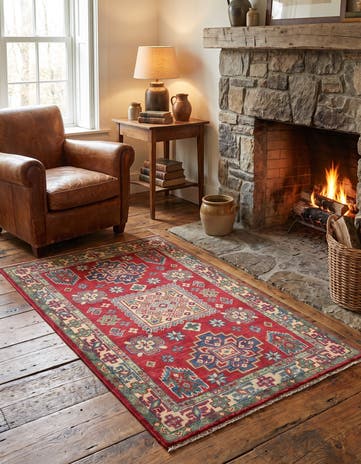 2' 8 x 4' 4 Hand Knotted Kazak Rug