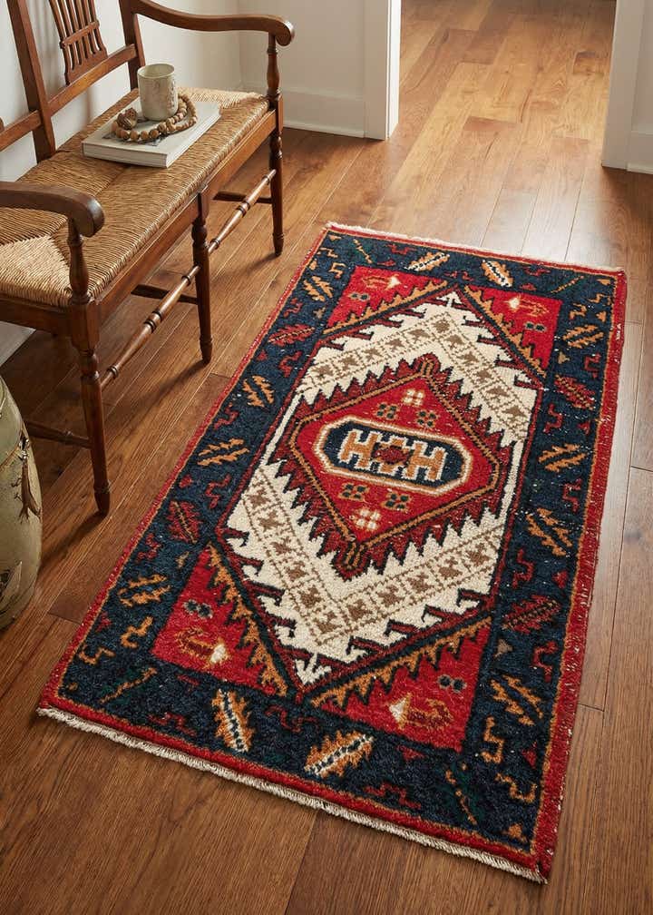 2' x 3' 11 Hand Knotted Heriz Wool Runner Rug