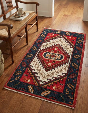 2' x 3' 11 Hand Knotted Heriz Wool Runner Rug