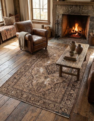 6' 5 x 9' 10 Hand Knotted Ultra Vintage Persian Wool Rug