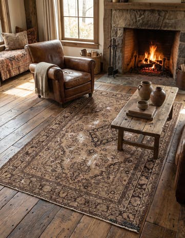 6' 5 x 9' 10 Hand Knotted Ultra Vintage Persian Wool Rug