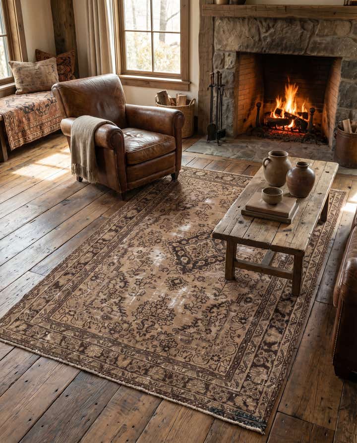 6' 5 x 9' 10 Hand Knotted Ultra Vintage Persian Wool Rug