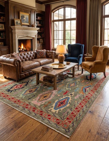 6' 7 x 9' 9 Hand Knotted Kazak Rug