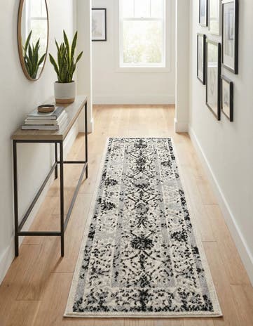Ivory and Gray Miranda Runner Rug