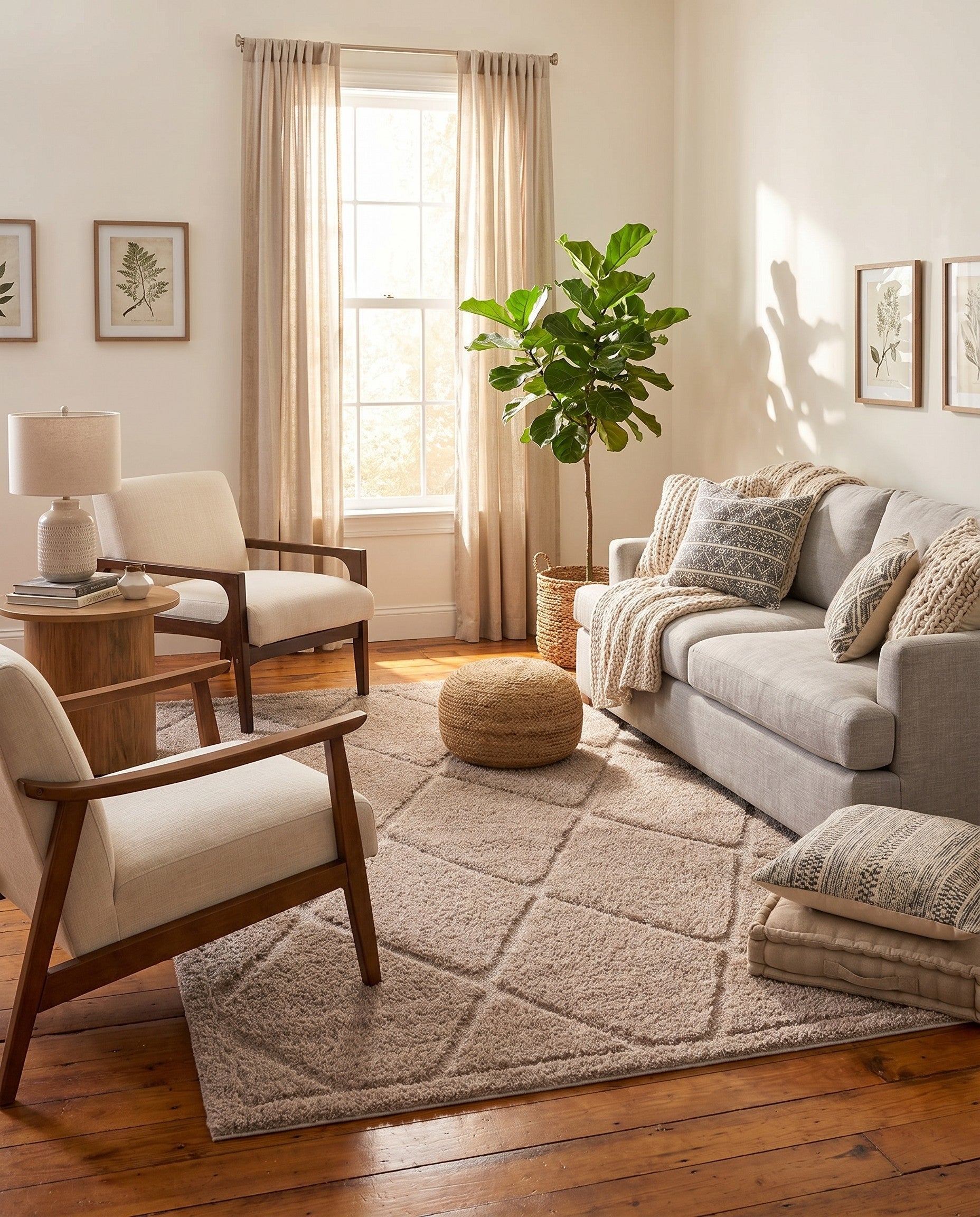 5' x 8' Lattice Shag Rug