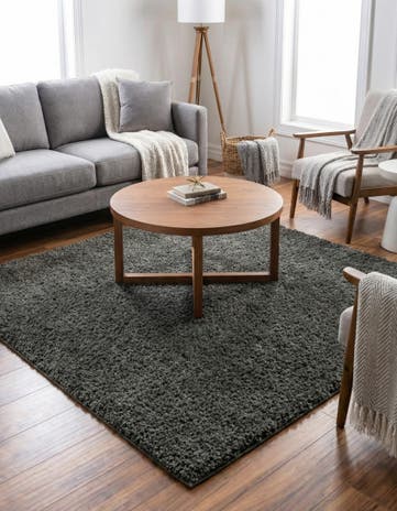 5' x 5' Soft Solid Shag Square Rug