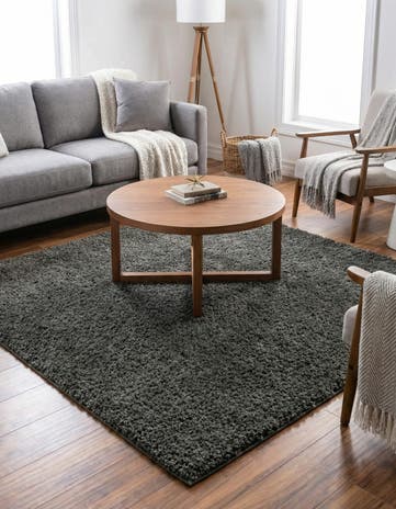5' x 5' Soft Solid Shag Square Rug